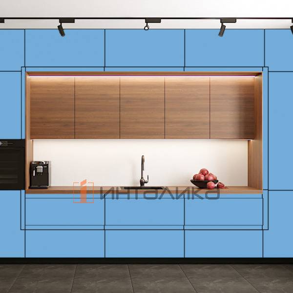 Фасад МДФ AGT 736 голубой океан суперматовый, односторонние, с кромкой PUR в цвет, 18мм – 2