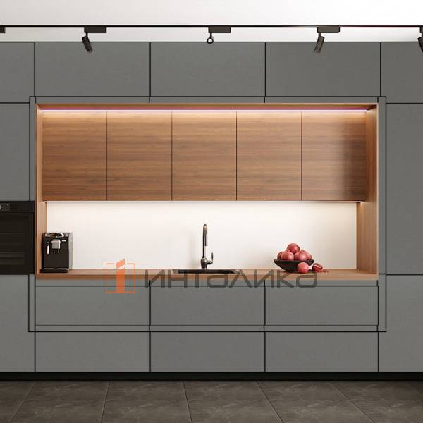 Фасад МДФ AGT 387 серый кашемир матовый, односторонние, с кромкой PUR в цвет, 18мм – 2