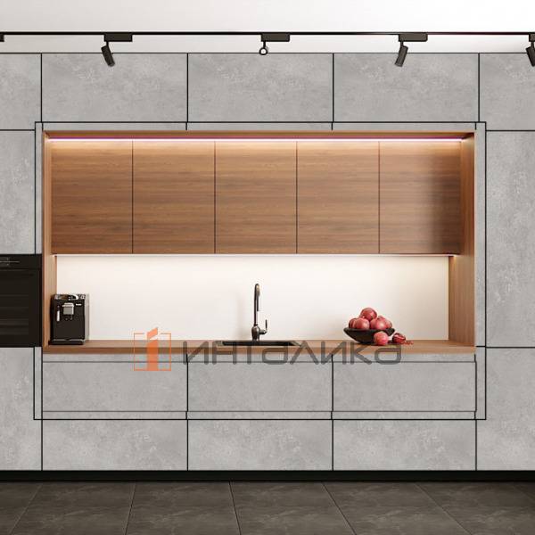 Фасад МДФ AGT 390 серый камень матовый, односторонние, с кромкой PUR в цвет, 18мм – 2