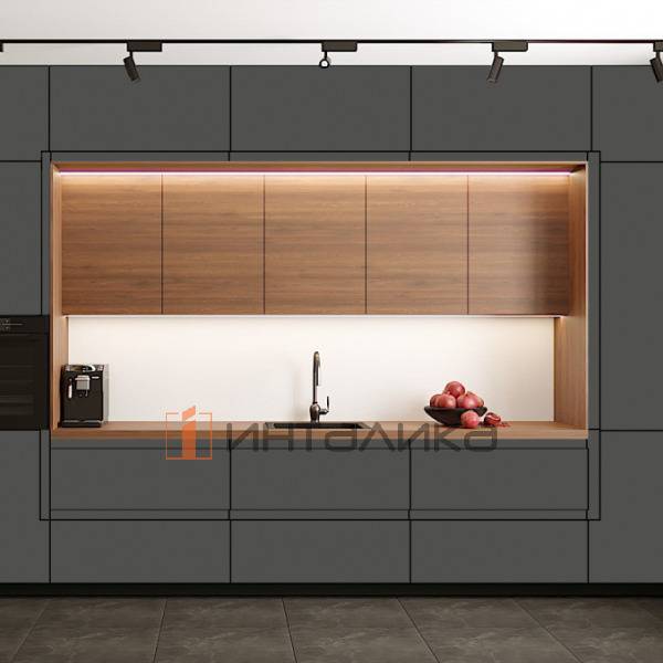 Фасад МДФ AGT 726 серый шторм суперматовый, односторонние, с кромкой PUR в цвет, 18мм – 2