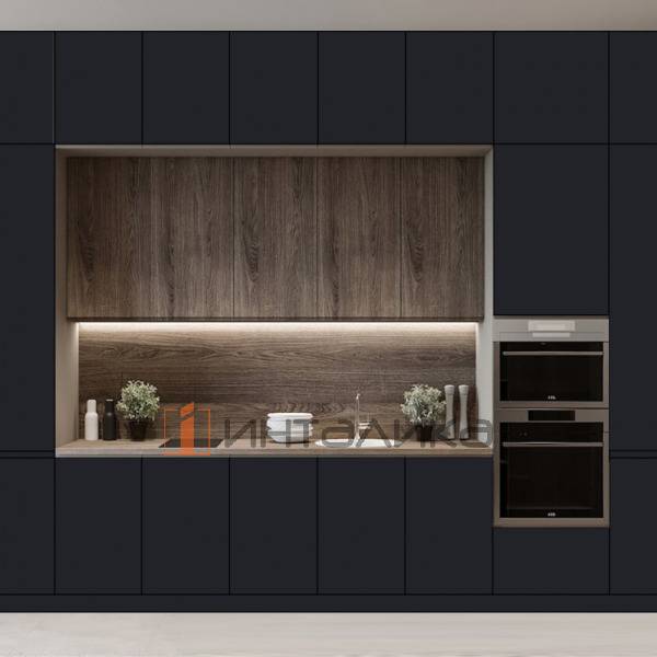 Фасад МДФ AGT SUPRAMAT 3010 черный жемчуг супермат, двусторонние, с кромкой PUR в цвет, 18мм – 2