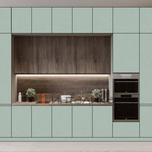 Фасад МДФ AGT SUPRAMAT 3015 макарун грин супермат, двусторонние, с кромкой PUR в цвет, 18мм – 2