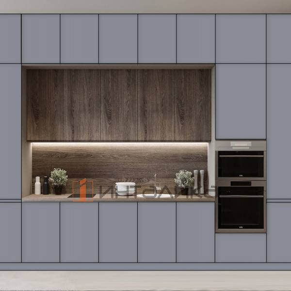 Фасад МДФ AGT SUPRAMAT 3017 серый бесконечный супермат, двусторонние, с кромкой PUR в цвет, 18мм – 2