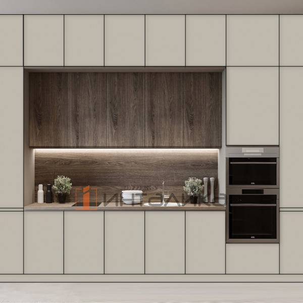 Фасад МДФ AGT SUPRAMAT 3020 серый сафари супермат, двусторонние, с кромкой PUR в цвет, 18мм – 2