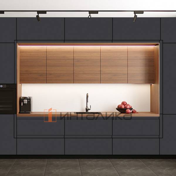 Фасад МДФ AGT SUPRAMAT 3023 серый дельфин супермат, двусторонние, с кромкой PUR в цвет, 18мм – 2