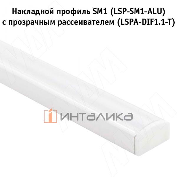 Профиль SM1, накладной, белый матовый, 16х7,5мм, L-6100 – 2