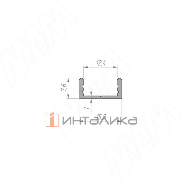 Профиль SM1, накладной, черный, 16х7,5мм, L-6100 – 3
