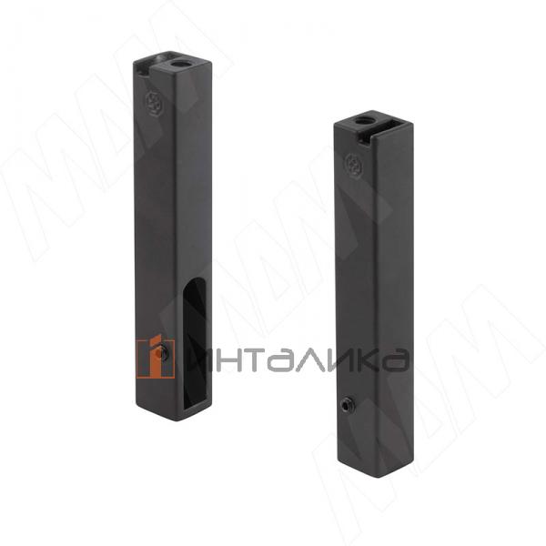 VOGUE Штангодержатель для прямоугольной штанги, торцевой, черный, крепление к полке (левый+правый) – 2