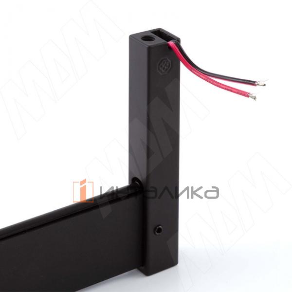 VOGUE Штангодержатель для прямоугольной штанги, торцевой, черный, крепление к полке (левый+правый) – 3