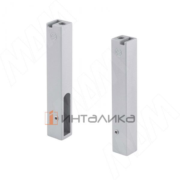 VOGUE Штангодержатель для прямоугольной штанги, торцевой, серебро, крепление к полке (левый+правый) – 2