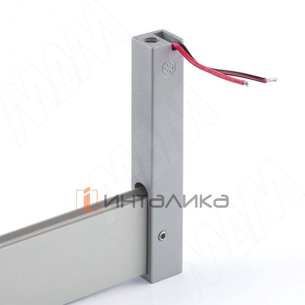 VOGUE Штангодержатель для прямоугольной штанги, торцевой, серебро, крепление к полке (левый+правый) – 3