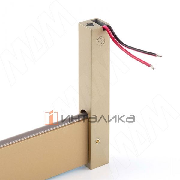 VOGUE Штангодержатель для прямоугольной штанги, торцевой, золото мат., крепление к полке (левый+правый) – 3