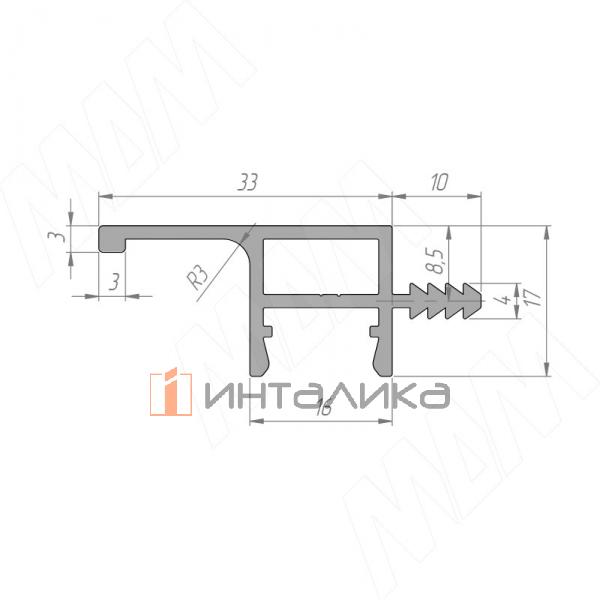 GOLIGHT Профиль-ручка для верхней базы, под светодиодную ленту, золото матовое (анод), L-3000мм – 2