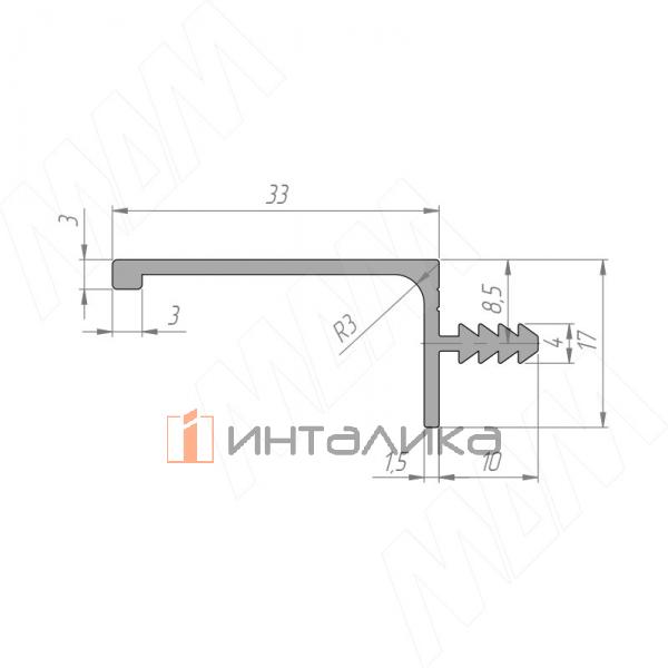 GOLATIME Профиль-ручка для верхней базы, золото матовое (анод), L-3000мм – 2