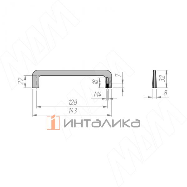 Ручка-скоба 128мм никель матовый – 2