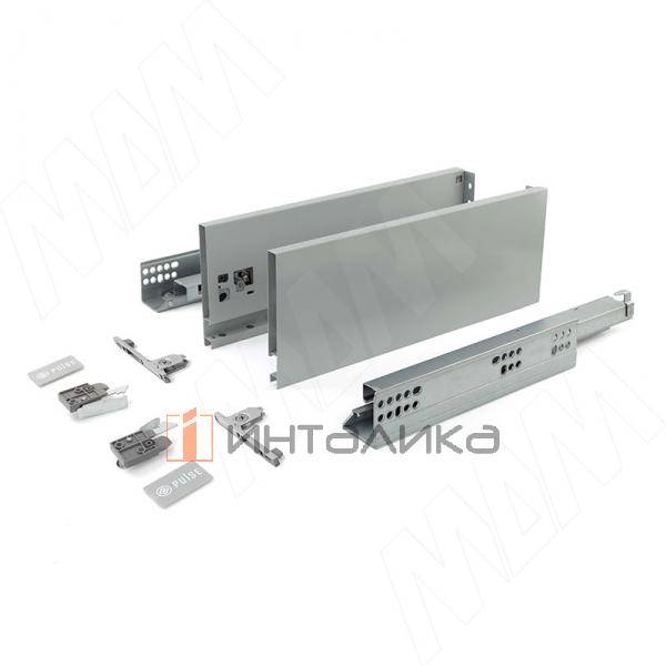 LS BOX PRO комплект ящика 500 мм, боковины h120 мм, плавное закрывание, серый металлик – 2