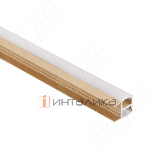 Профиль WD3 для подсветки деревянной полки, для плоского рассеивателя, золото, 22x18мм, L-3000 – 2
