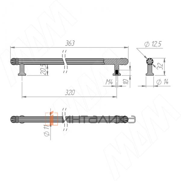 Ручка-скоба 320мм никель матовый – 2