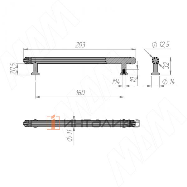 Ручка-скоба 160мм бронза состаренная – 2