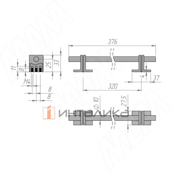 Ручка-рейлинг 320мм латунь – 2