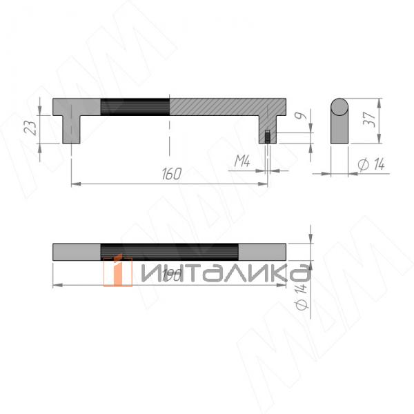 Ручка-рейлинг 160мм Timeless metal warm bronze – 2