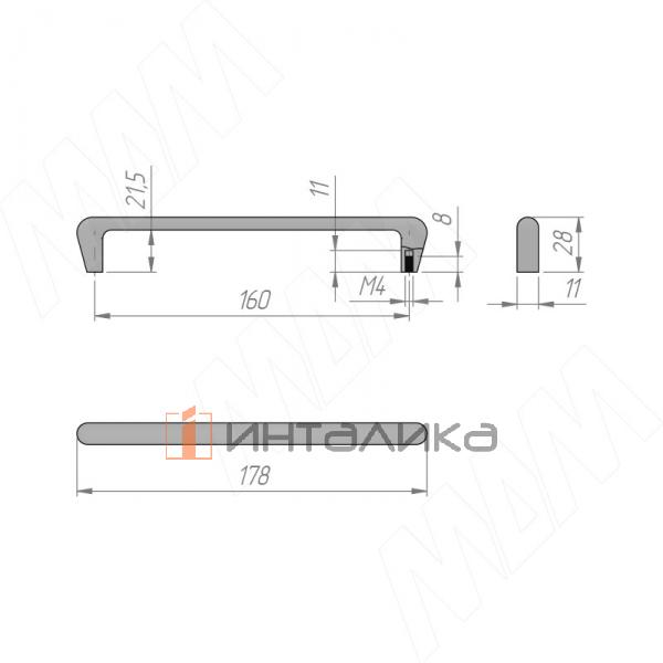 Ручка-скоба 160мм Timeless metal titanium – 2