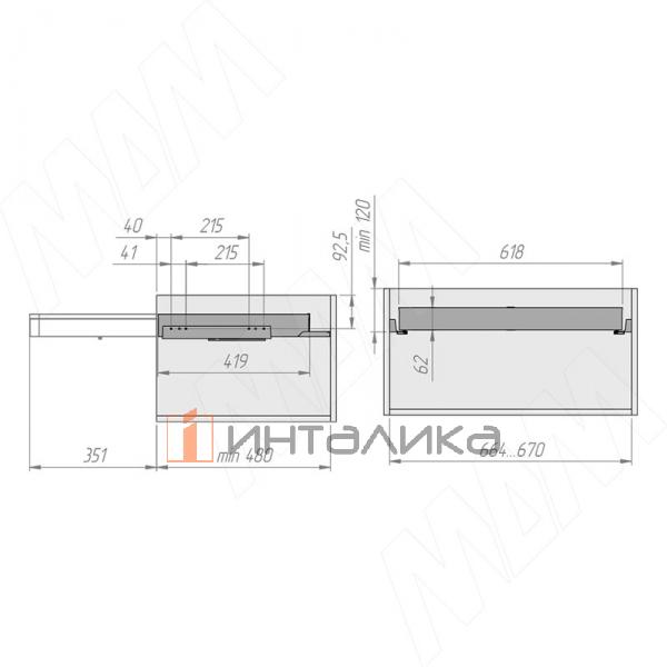 ESENTA Вешало для брюк, 700 мм, графит, плавн. закр. – 10