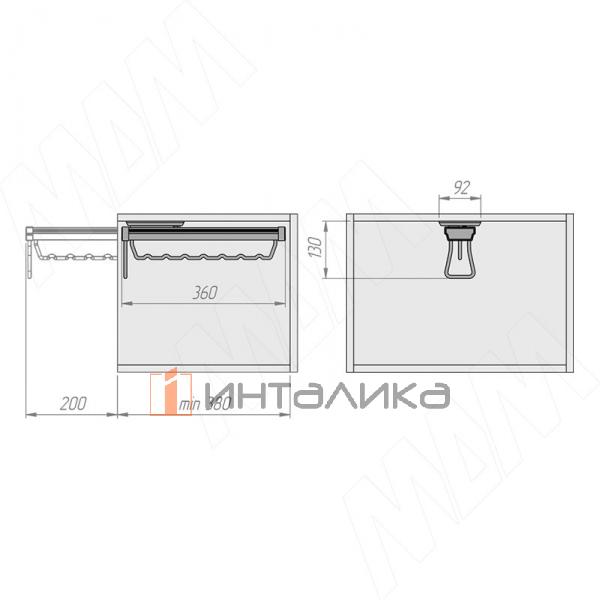 ESENTA Штанга выдвижная, графит, плавн. закр. – 3