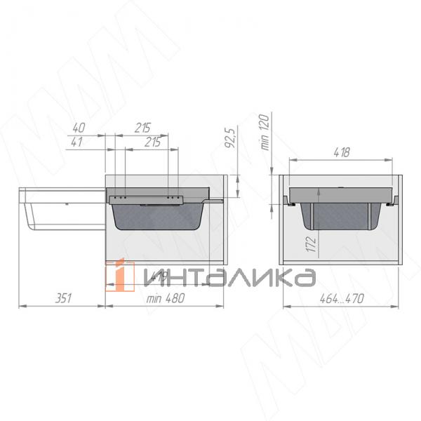 ESENTA Корзина для белья, 500 мм, плавное закрывание, графит – 7