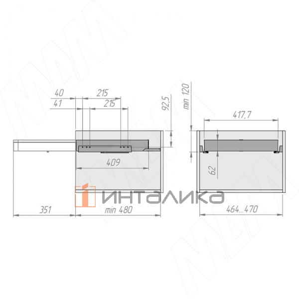 ESENTA Выдвижной органайзер для аксессуаров, 500 мм, плавное закрывание, графит – 7