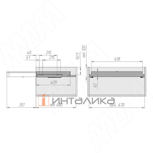 ESENTA Выдвижной органайзер для аксессуаров, 700 мм, плавное закрывание, графит – 7