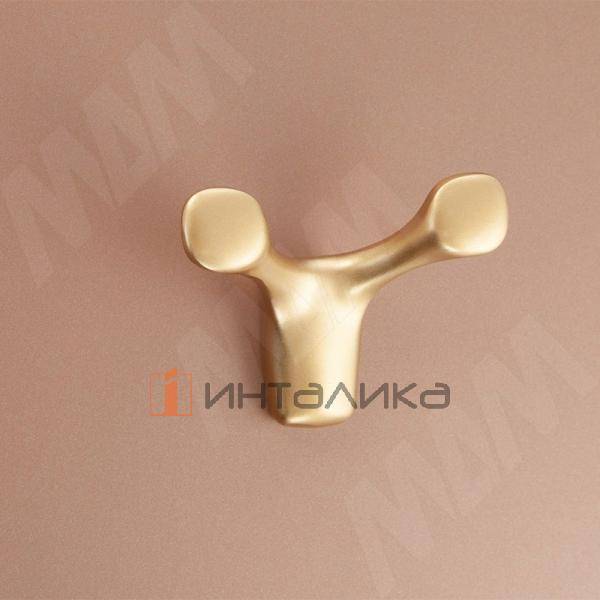 Крючок двухрожковый золото матовое – 2