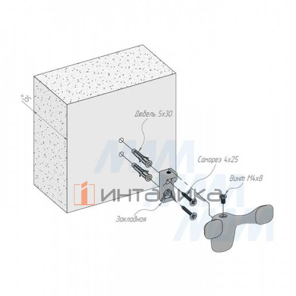 Крючок двухрожковый золото матовое – 5