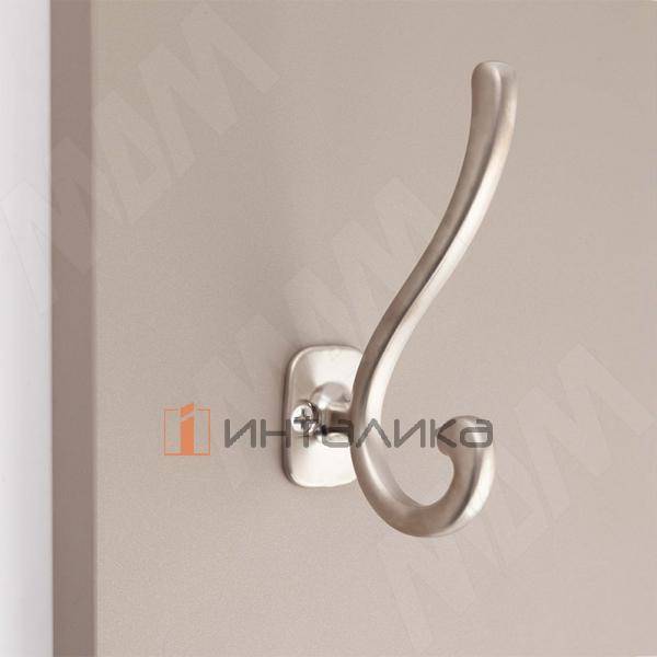 Крючок двухрожковый никель матовый – 2