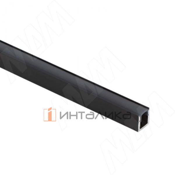 Профиль SM9, накладной узкий, для ленты с основанием 5мм, черный, 7,5х8мм, L-2000 – 3