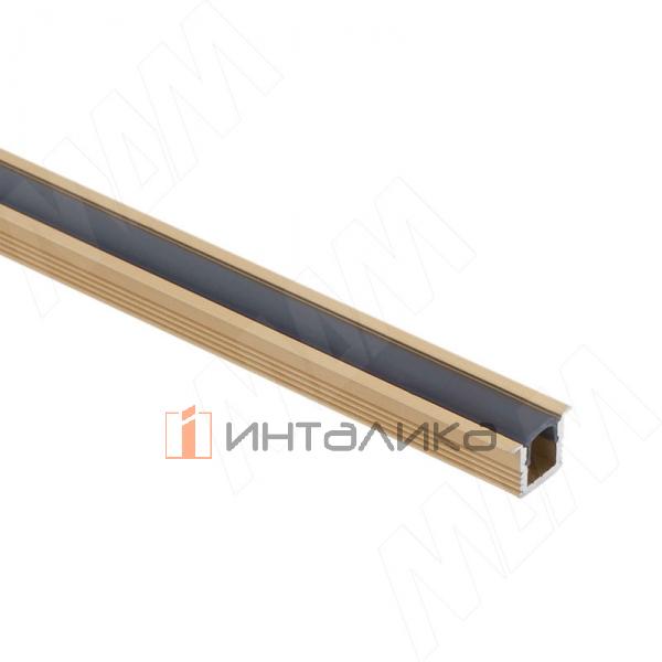 Профиль FM8, врезной узкий, для ленты с основанием 5мм, золото матовое, 11х7,5мм, L-3000 – 3