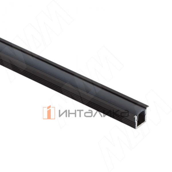 Профиль FM8, врезной узкий, для ленты с основанием 5мм, черный, 11х7,5мм, L-2000 – 3