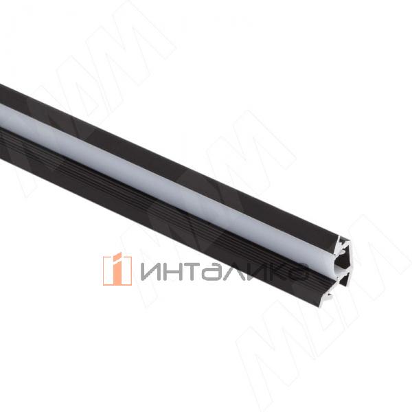 Профиль FM10, врезной, угловой узкий, для ленты с основанием 5мм, черный, 15х8,5мм, L-2000 – 2