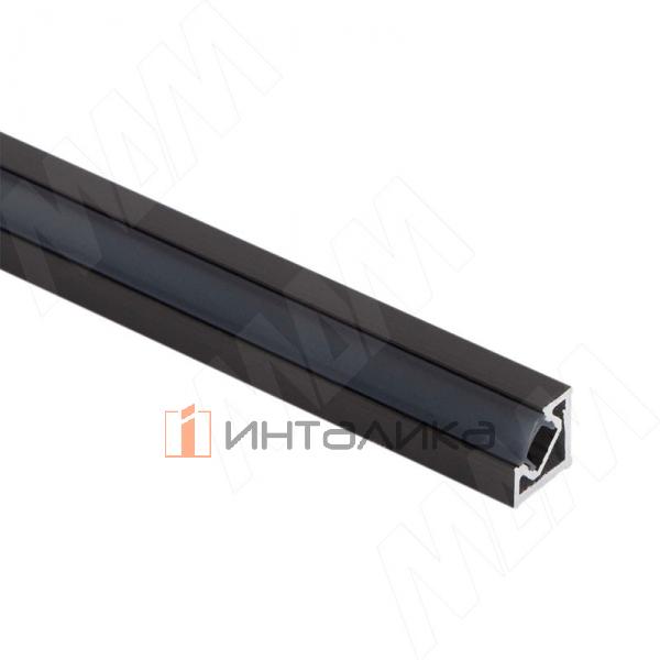 Профиль CM7, угловой узкий, для ленты с основанием 5мм, черный, 11х11мм, для углового рассеивателя, L-3000 – 3