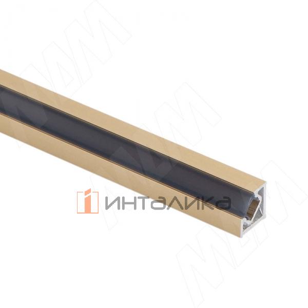 Профиль CM7, угловой узкий, для ленты с основанием 5мм, золото матовое, 11х11мм, для углового рассеивателя, L-3000 – 3