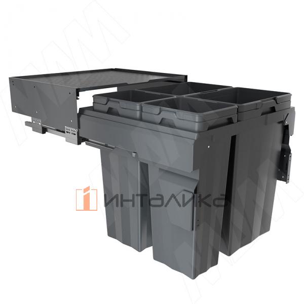 PROBOX MAX F60 Система сортировки и хранения, 4 емкости (2x15+2x27), креп. фасада, полн.выдв., плавн.закр., графит – 3