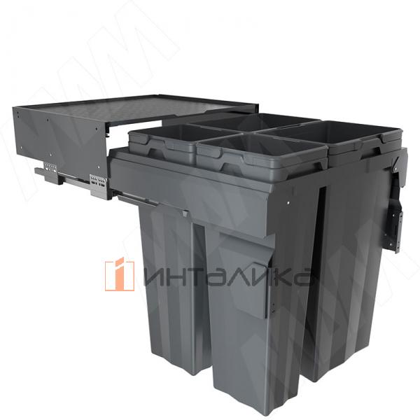 PROBOX MAX F60 Система сортировки и хранения, 4 емкости (2x16+2x31), креп. фасада, полн.выдв., плавн.закр., графит – 3