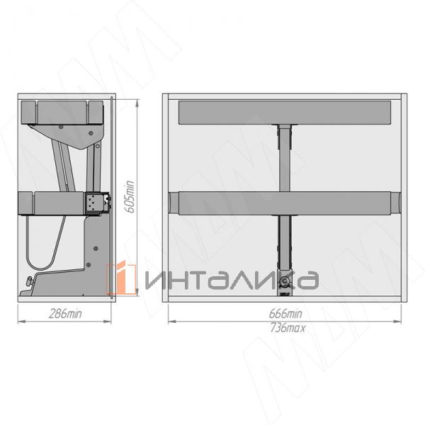 KARLO M75 Выдвижной двухуровневый механизм для корпусов верхнего яруса – 6