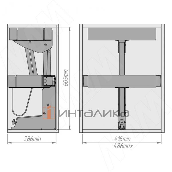 KARLO M50 Выдвижной двухуровневый механизм для корпусов верхнего яруса – 6