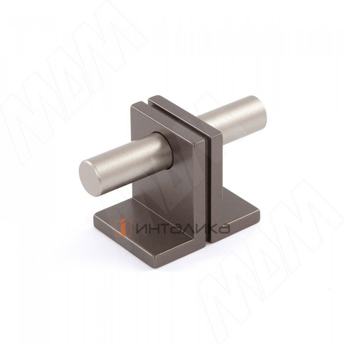 Ручка-кнопка 16мм никель матовый/бронза alucover