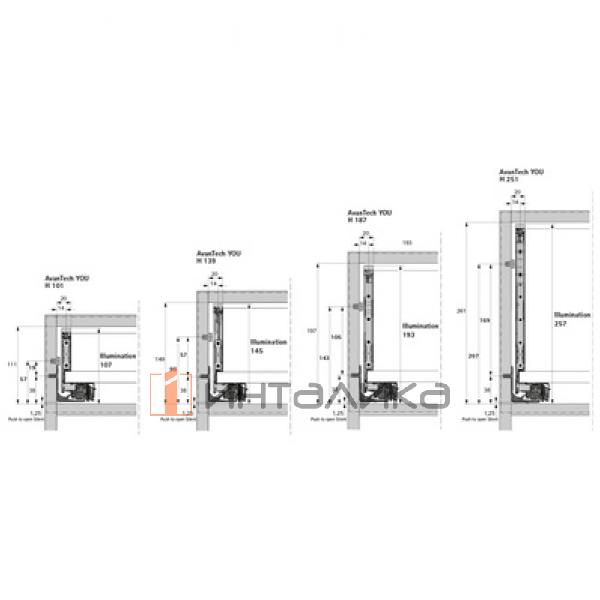 Подсветка для HETTICH AvanTech YOU Illumination с дизайн-профилями, NL300, под нержавеющую сталь – 4
