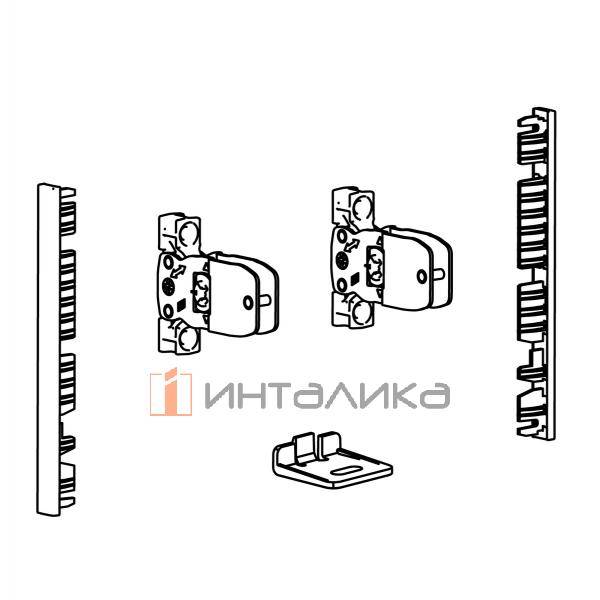 Комплект соединителей передней панели внутреннего ящика HETTICH AvanTech YOU для боковин с подсветкой, H101, серебристый – 2