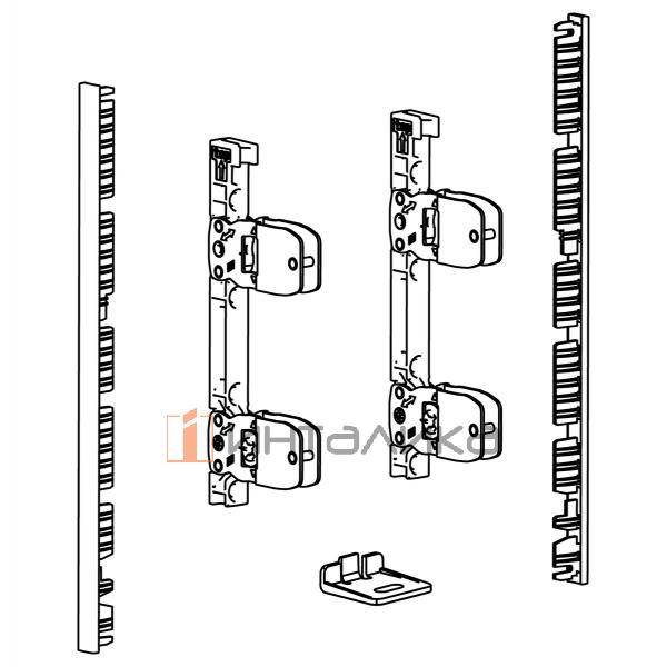 Комплект соединителей передней панели внутреннего ящика HETTICH AvanTech YOU для боковин с подсветкой, H187, антрацит – 2