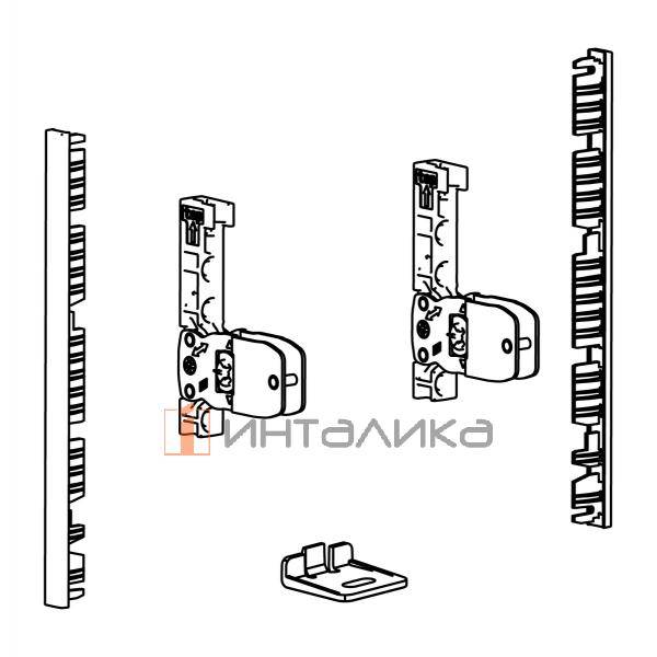 Комплект соединителей передней панели внутреннего ящика HETTICH AvanTech YOU для боковин с подсветкой, H139, антрацит – 2