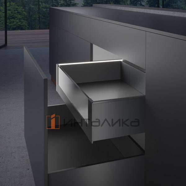 Комплект соединителей передней панели DESIGN внутреннего ящика с подсветкой HETTICH AvanTech You, H187, белый – 4